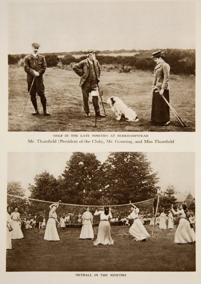 Golf dans les années 90 à Berkhampstead et Netball dans les années 90, photographies du Times des années 1890 - English Photographer